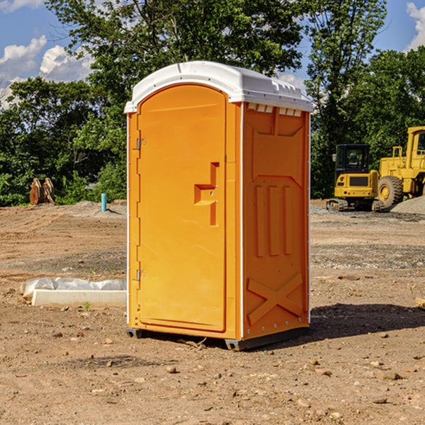 how often are the portable restrooms cleaned and serviced during a rental period in Powell Missouri